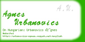 agnes urbanovics business card